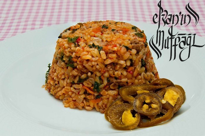 kıymalı bulgur pilavı